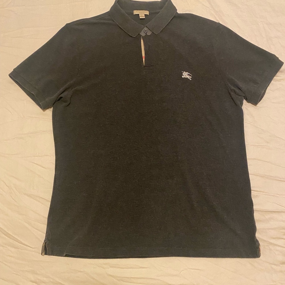 Grey Burberry polo shirt